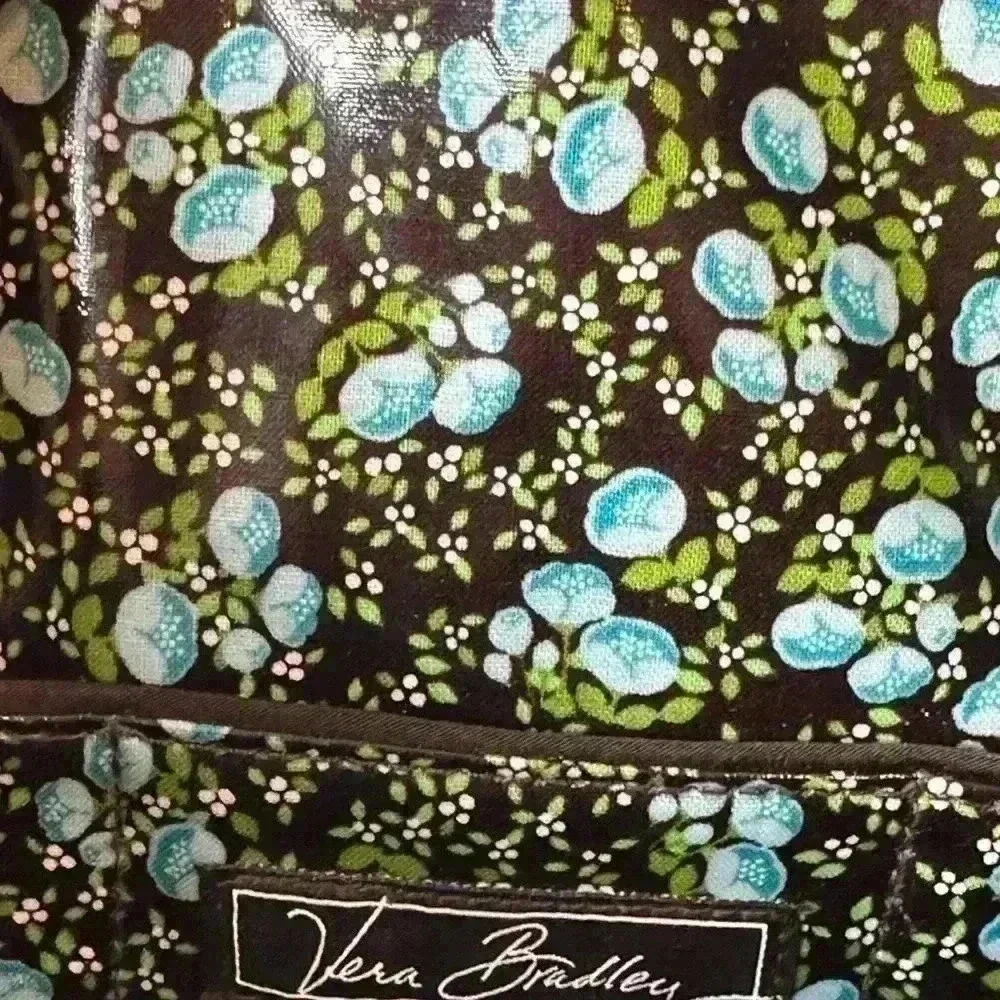 Vera Bradley Women's Cotton Diaper Bag Brown w/Plastic lined Flower Interior